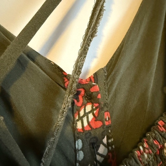 Free People Hunter Green and Red Print Maxi Dress - Picture 6 of 7